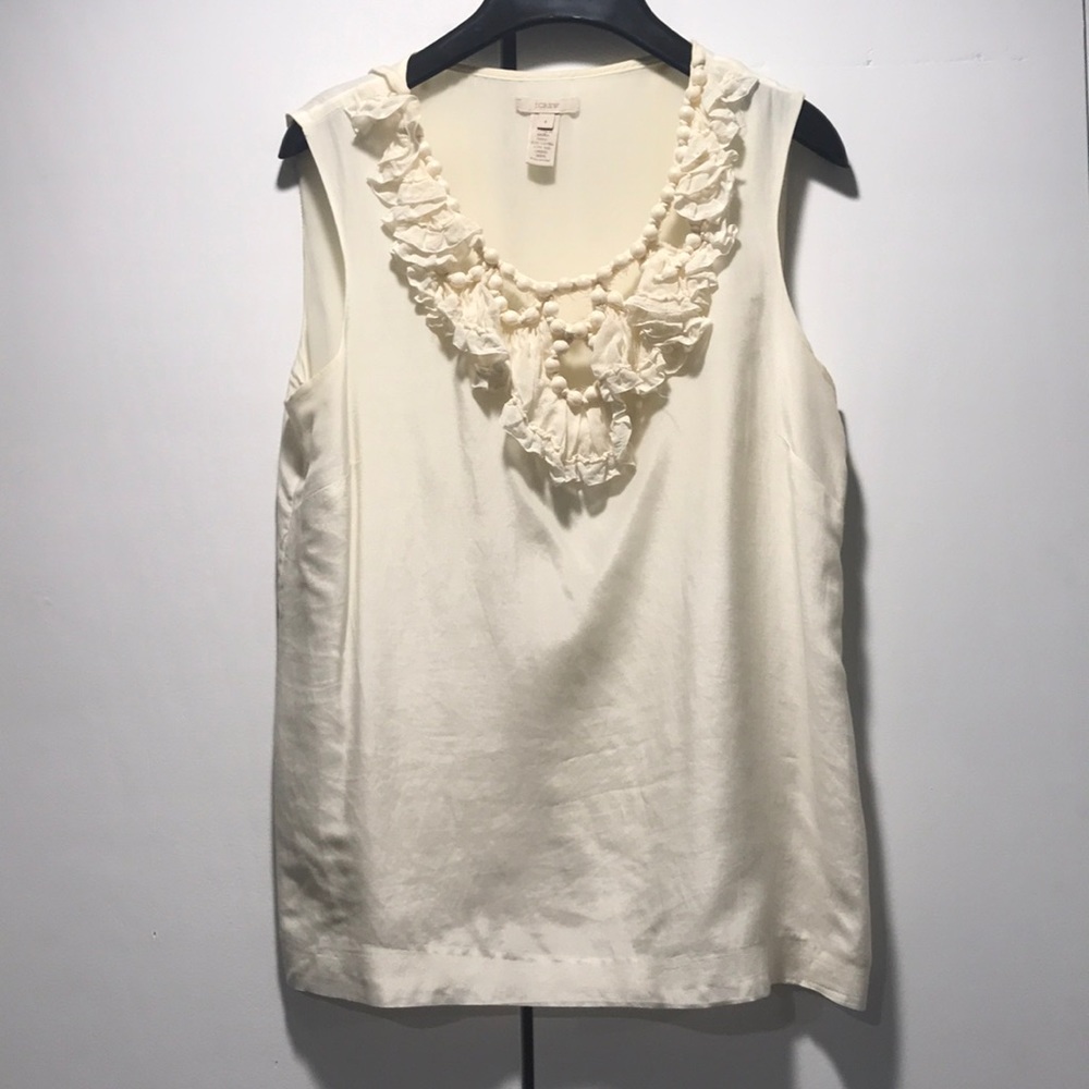 Gorgeous JCrew cream silk shell - 4